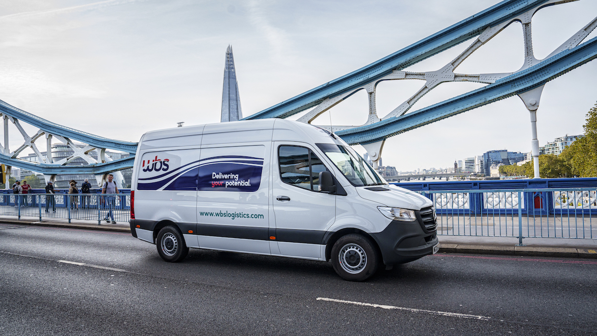 WBS van on Tower Bridge with the view on The Shard